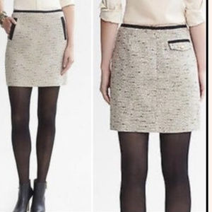 Banana Republic Gold Tweed Mini Skirt